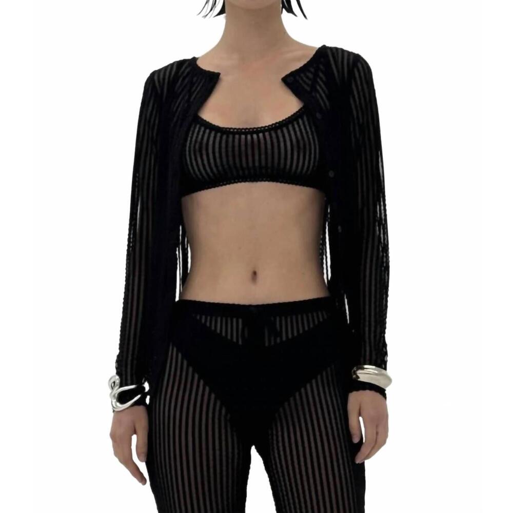 NEW FIND ME NOW addison crewneck cardigan in black